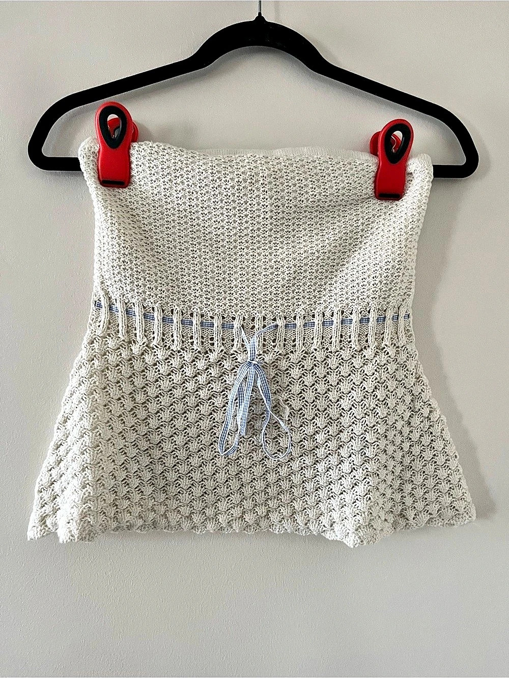 Hollister Ivory White Crochet Knit Strapless Tube Top Small Euro Summer Dainty